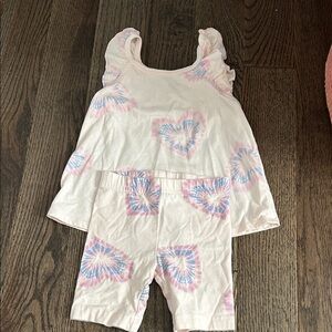 Carter's Pink and Blue Heart Tie-Dye Kids Matching Set